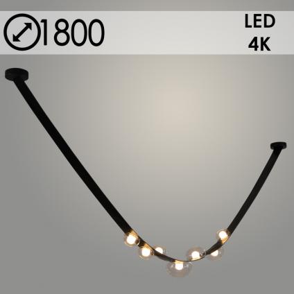 Люстра P671/7 BK черный/прозрачный 28W LED 4000K L3000, ZOK24